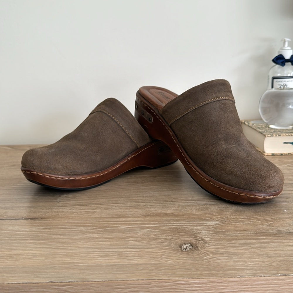 Born Leather Upper And Suede Clogs - image 3